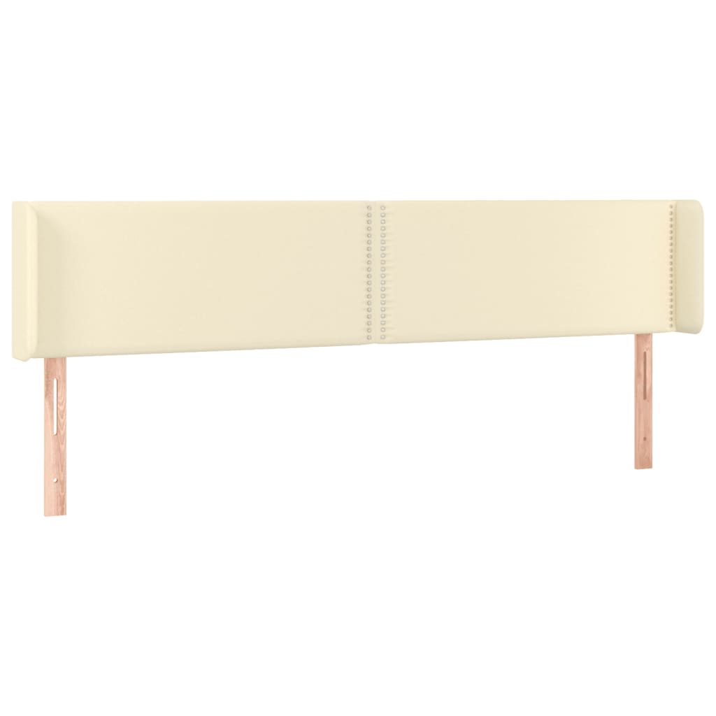 Κεφαλάρι με Πτερύγια Κρεμ 183x16x78/88 εκ. Συνθετικό Δέρμα - Pakobazaar