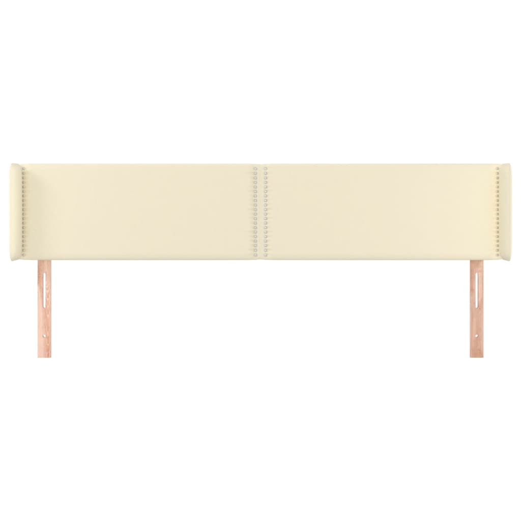 Κεφαλάρι με Πτερύγια Κρεμ 183x16x78/88 εκ. Συνθετικό Δέρμα - Pakobazaar