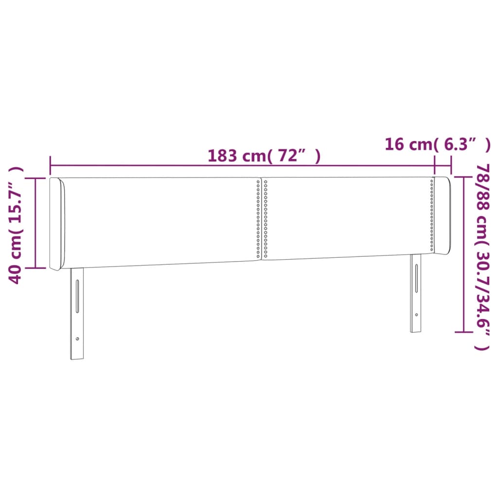 Κεφαλάρι με Πτερύγια Κρεμ 183x16x78/88 εκ. Συνθετικό Δέρμα - Pakobazaar