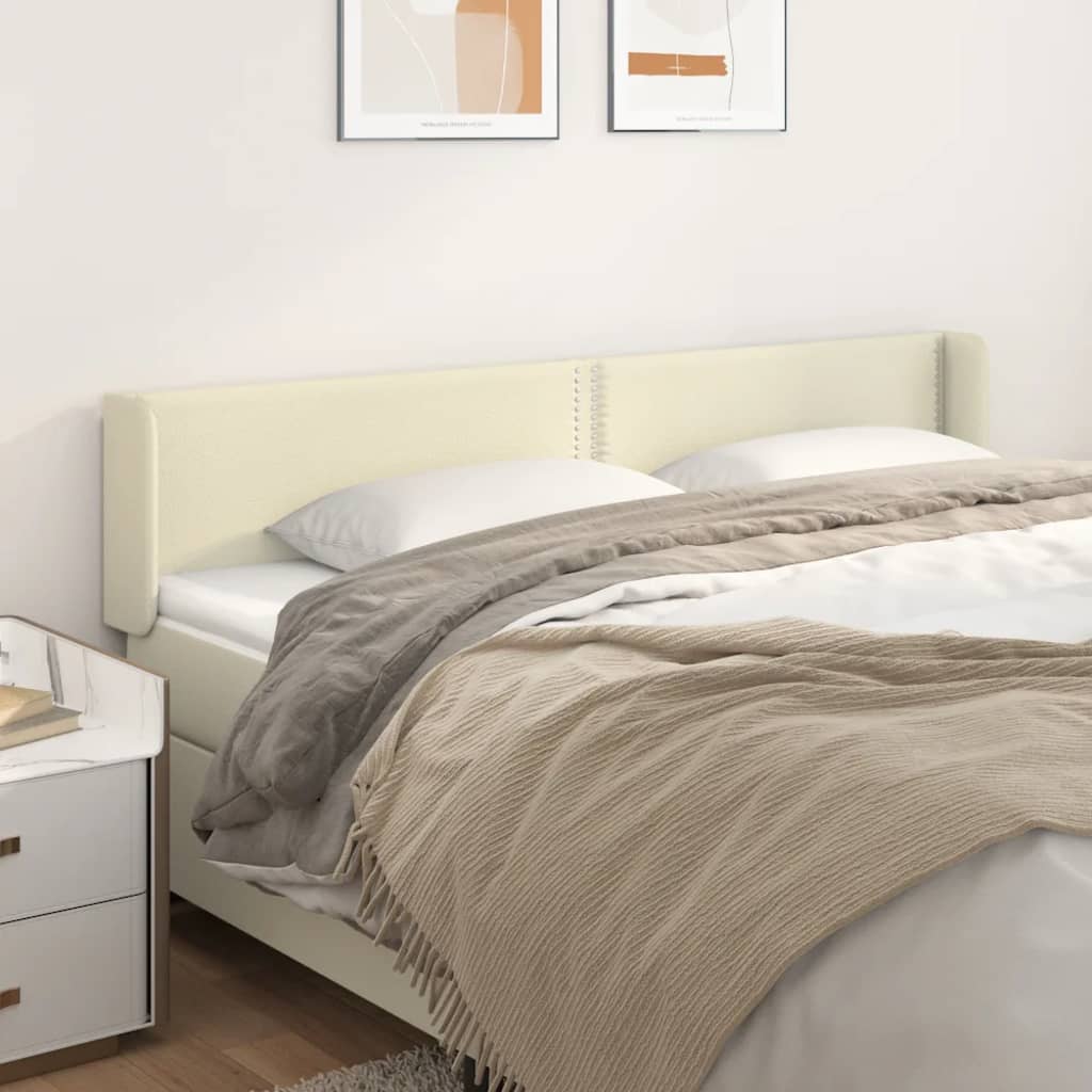 Κεφαλάρι με Πτερύγια Κρεμ 183x16x78/88 εκ. Συνθετικό Δέρμα - Pakobazaar