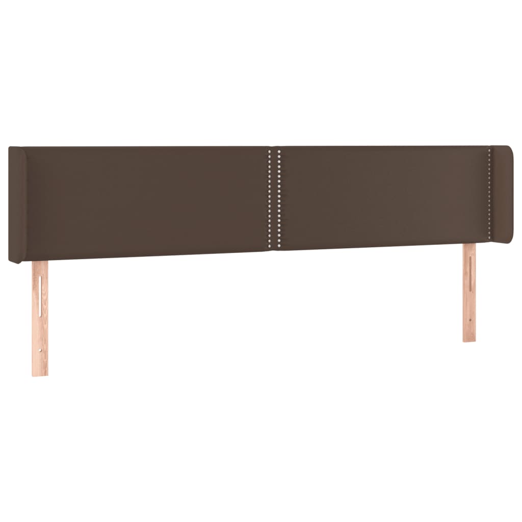 Κεφαλάρι με Πτερύγια Καφέ 183x16x78/88 εκ. Συνθετικό Δέρμα - Pakobazaar
