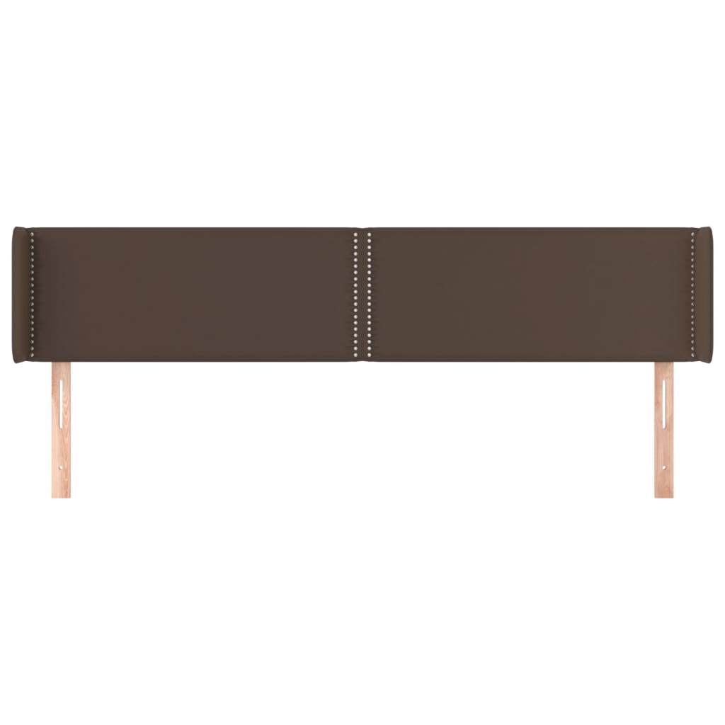 Κεφαλάρι με Πτερύγια Καφέ 183x16x78/88 εκ. Συνθετικό Δέρμα - Pakobazaar