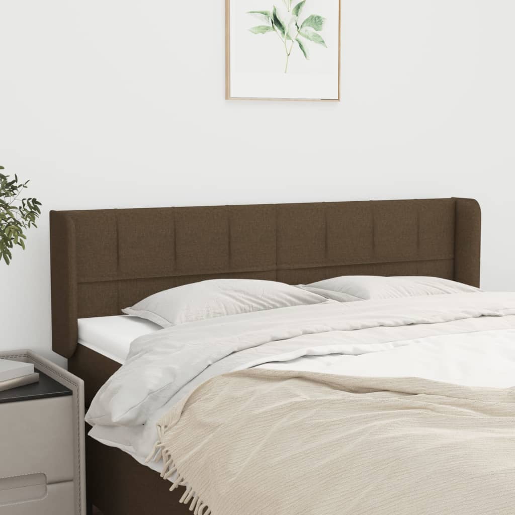 Κεφαλάρι με Πτερύγια Σκούρο Καφέ 147x16x78/88 εκ. Υφασμάτινο