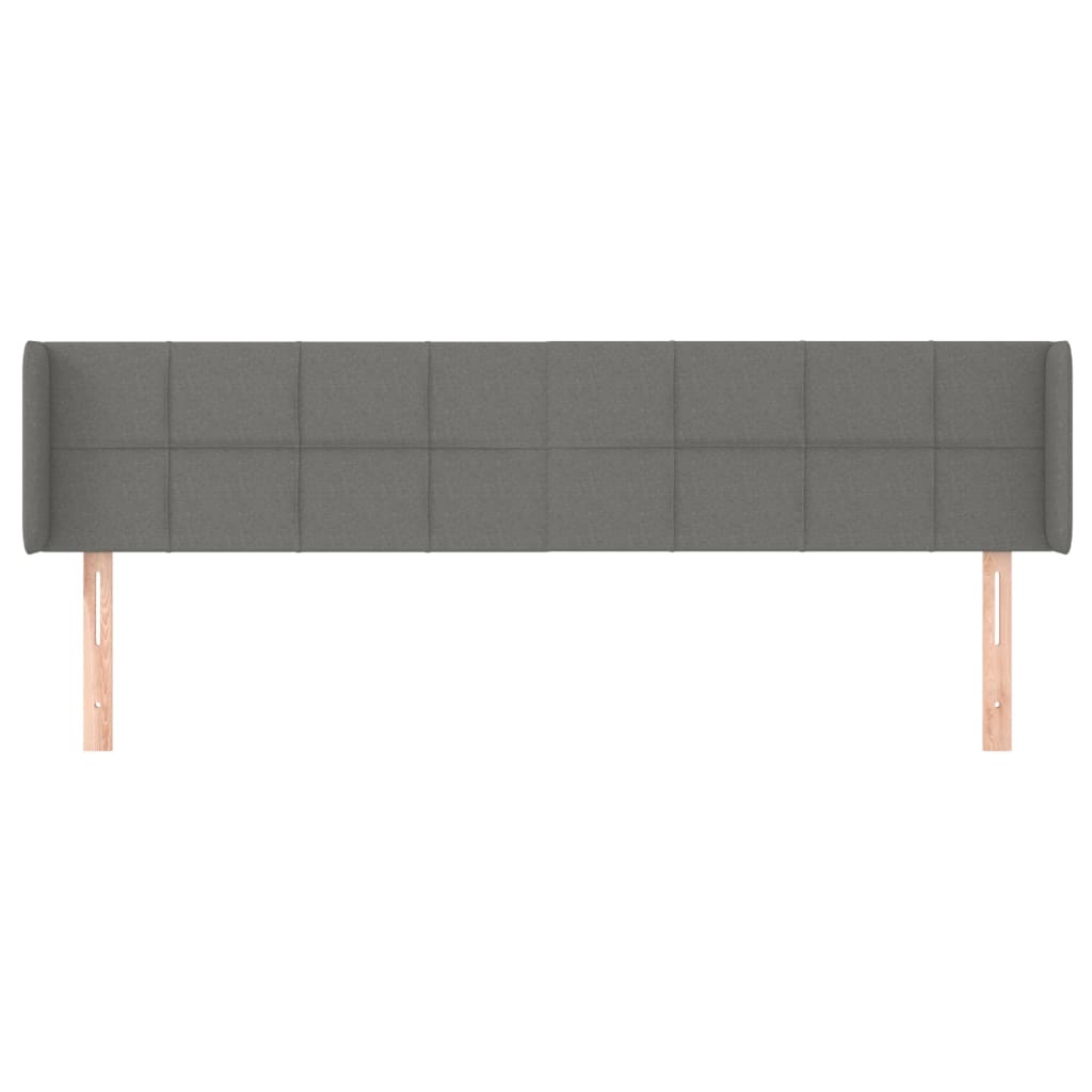 Κεφαλάρι με Πτερύγια Σκούρο Γκρι 163x16x78/88 εκ. Υφασμάτινο