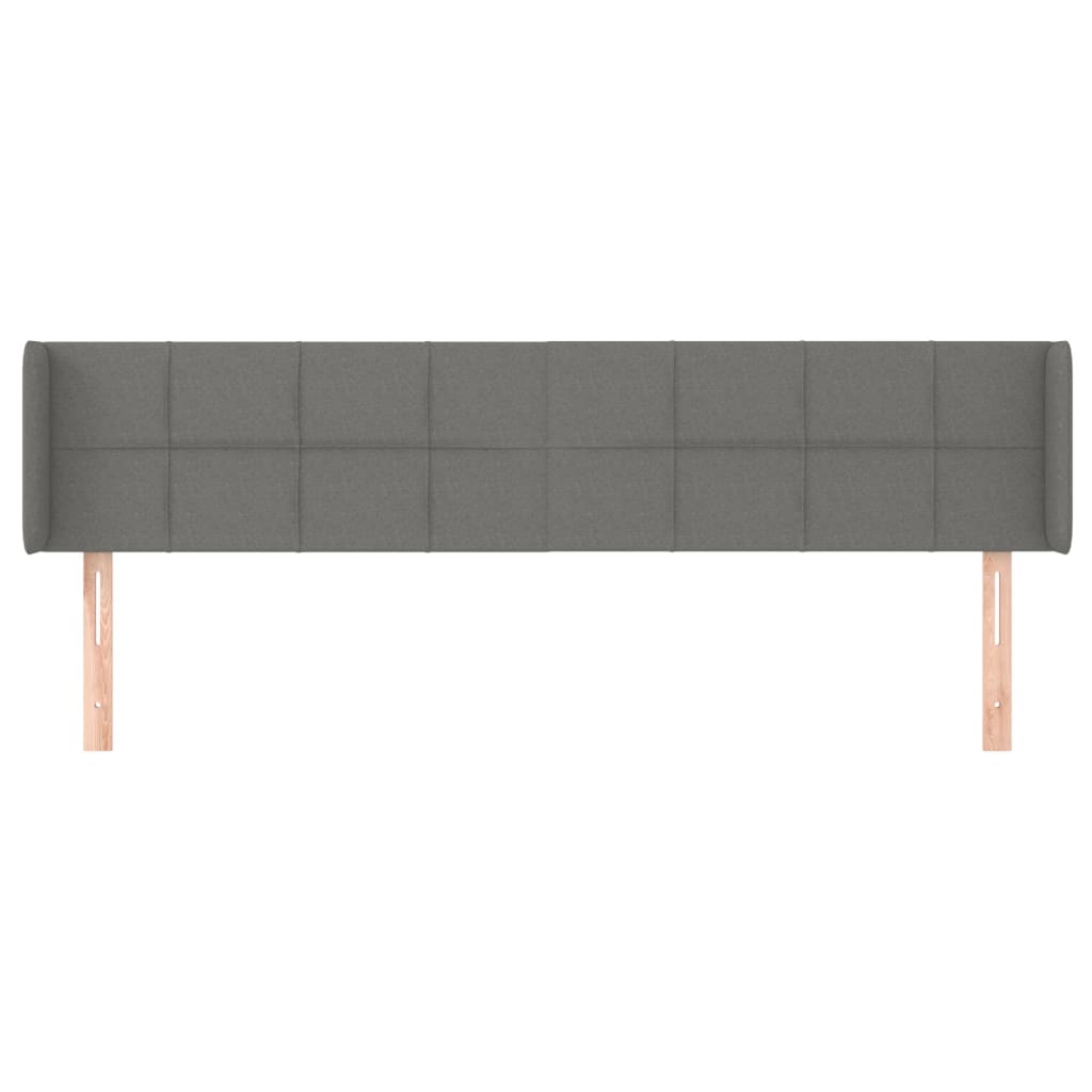 Κεφαλάρι με Πτερύγια Σκούρο Γκρι 183x16x78/88 εκ. Υφασμάτινο