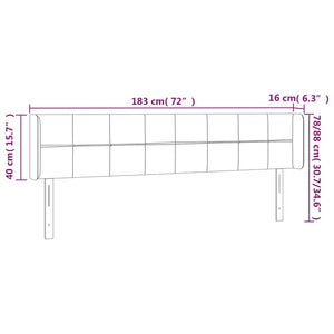 Κεφαλάρι με Πτερύγια Σκούρο Γκρι 183x16x78/88 εκ. Υφασμάτινο