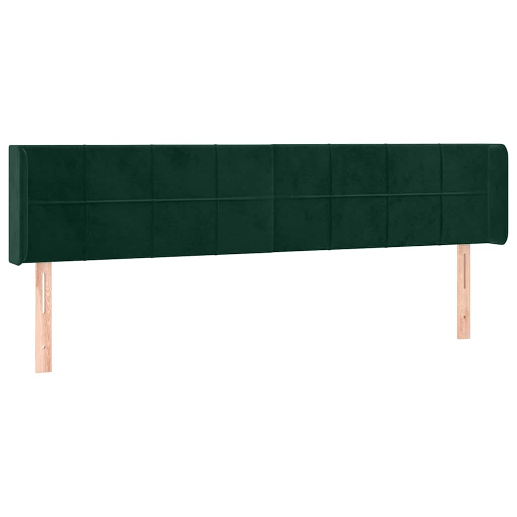 Κεφαλάρι με Πτερύγια Σκούρο Πράσινο 163x16x78/88 εκ. Βελούδινο