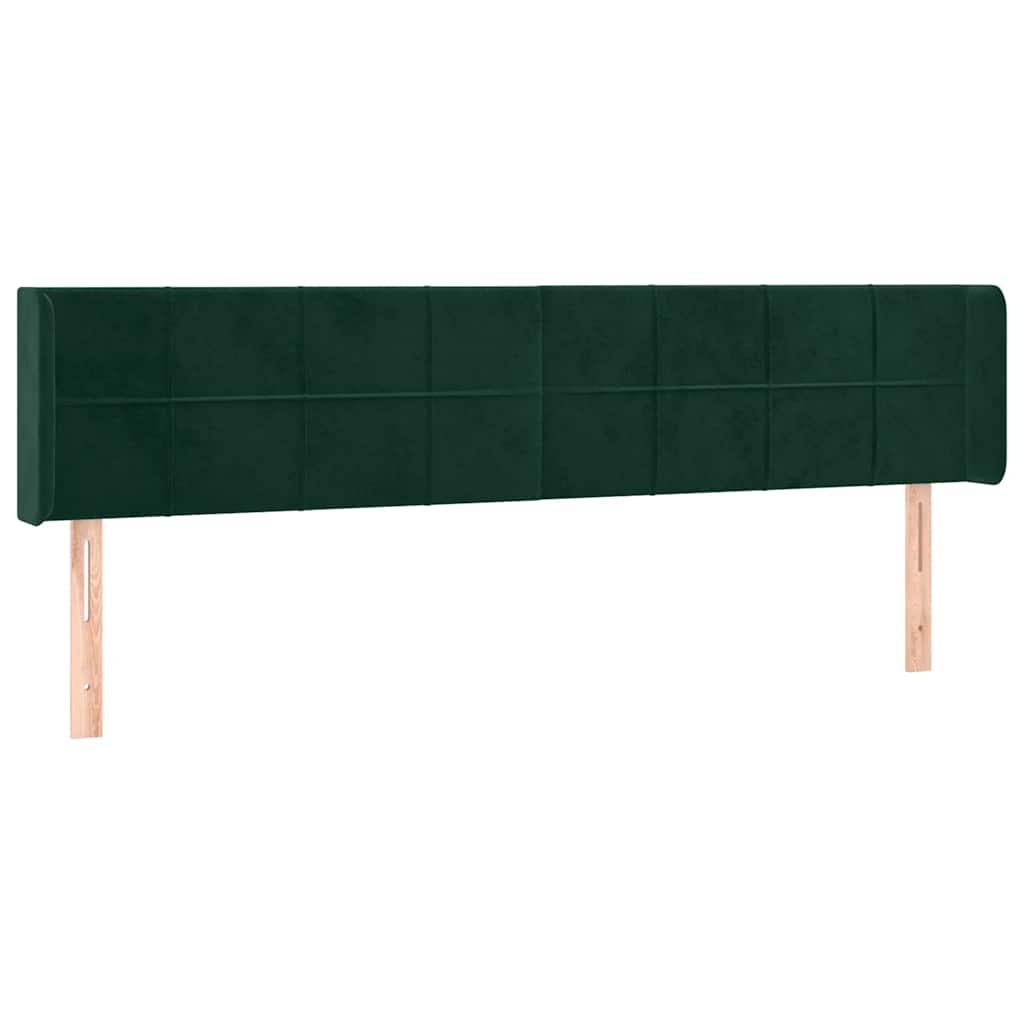 Κεφαλάρι με Πτερύγια Σκούρο Πράσινο 183x16x78/88 εκ. Βελούδινο