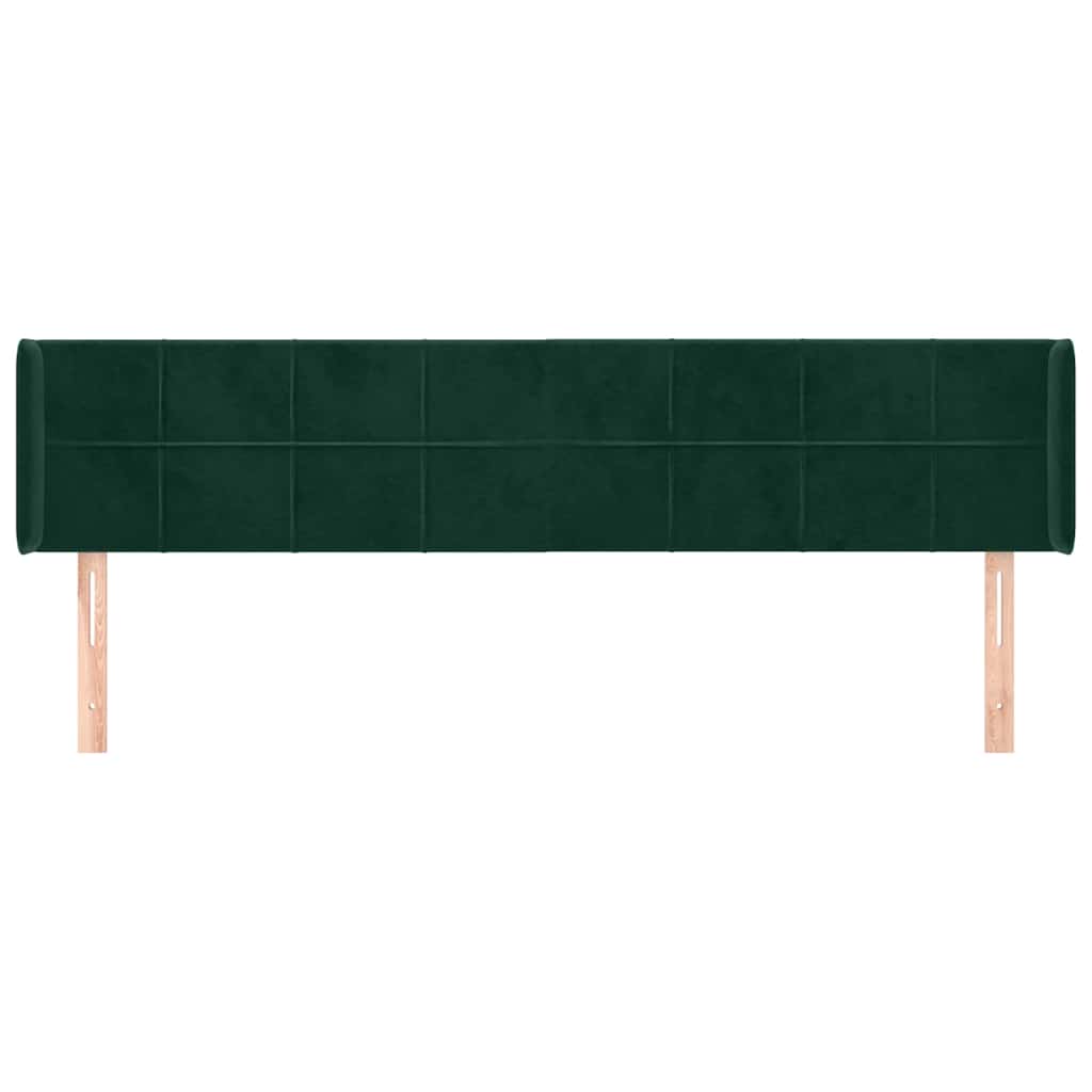 Κεφαλάρι με Πτερύγια Σκούρο Πράσινο 183x16x78/88 εκ. Βελούδινο