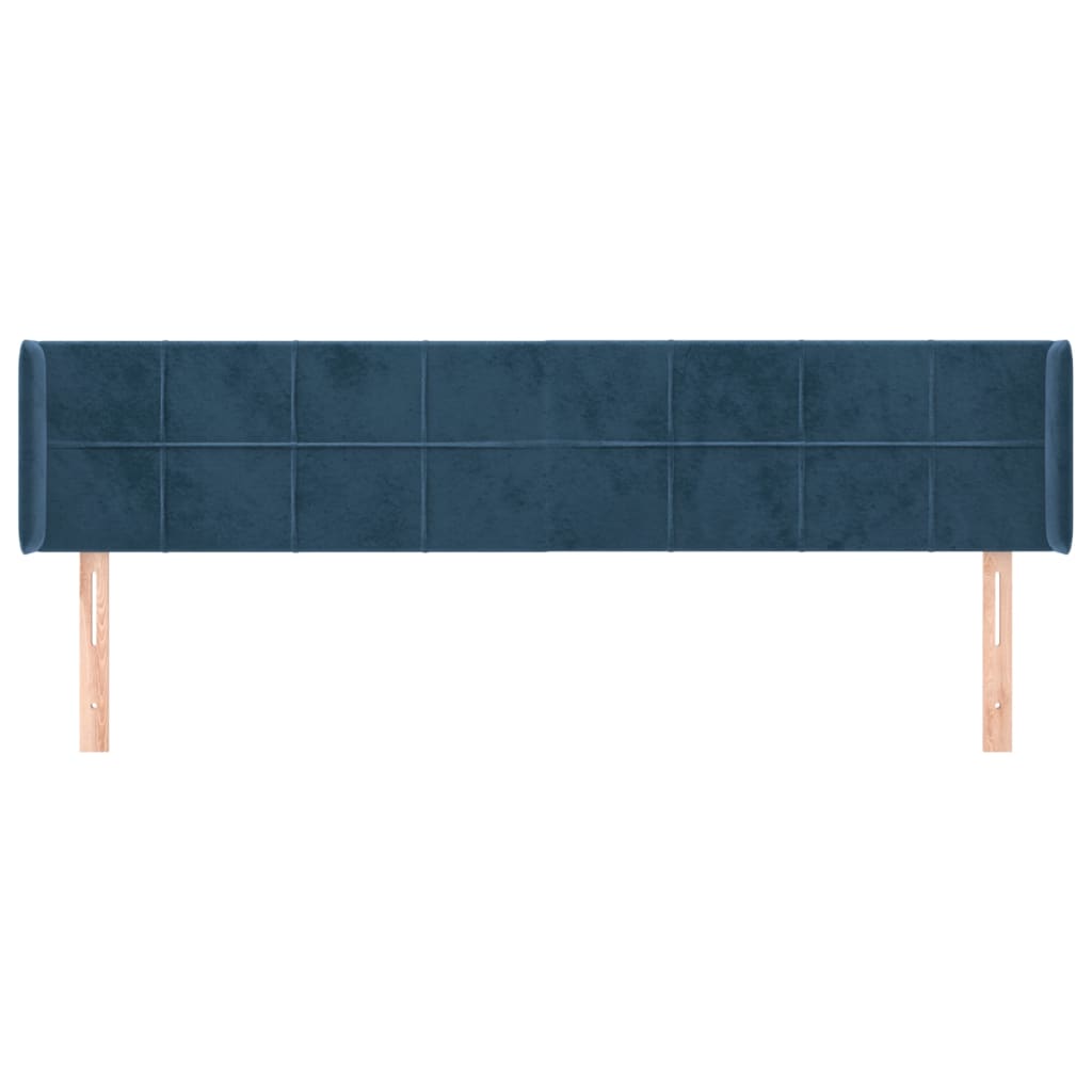 Κεφαλάρι με Πτερύγια Σκούρο Μπλε 183x16x78/88 εκ. Βελούδινο