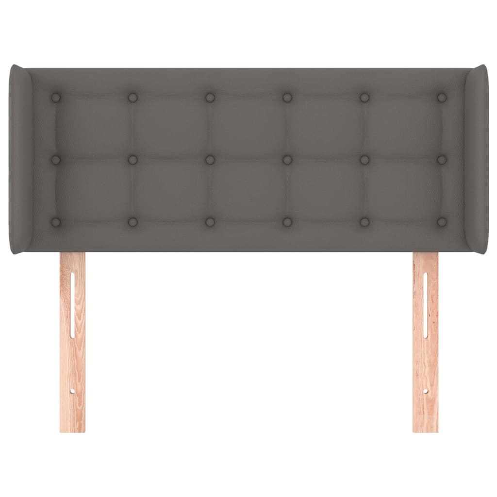 Κεφαλάρι με Πτερύγια Γκρι 83x16x78/88 εκ. Συνθετικό Δέρμα