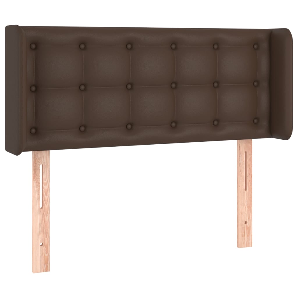 Κεφαλάρι με Πτερύγια Καφέ 103x16x78/88 εκ. Συνθετικό Δέρμα - Pakobazaar