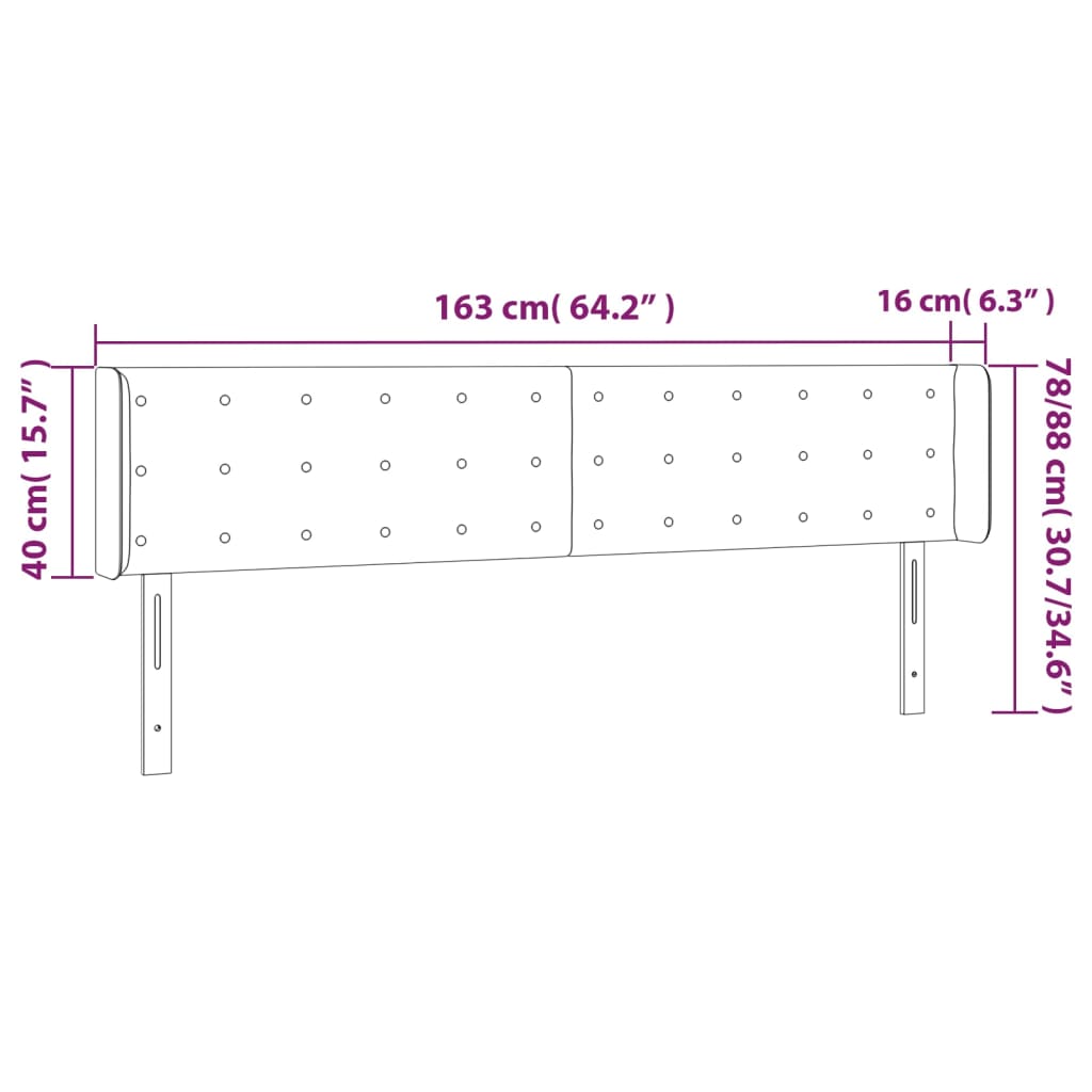 Κεφαλάρι με Πτερύγια Καπουτσίνο 163x16x78/88εκ. Συνθετικό Δέρμα - Pakobazaar