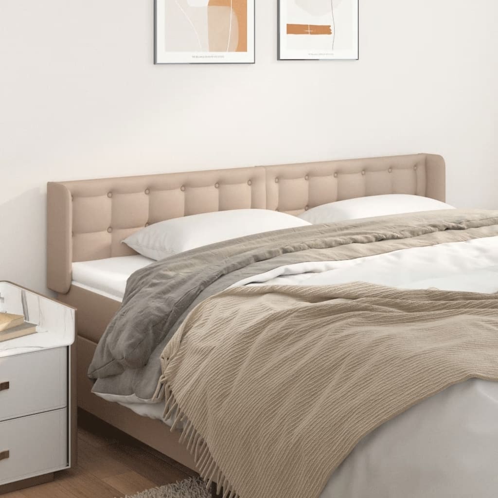 Κεφαλάρι με Πτερύγια Καπουτσίνο 163x16x78/88εκ. Συνθετικό Δέρμα - Pakobazaar