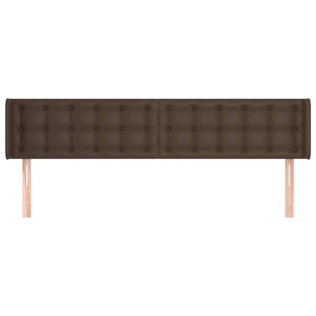 Κεφαλάρι με Πτερύγια Καφέ 183x16x78/88 εκ. Συνθετικό Δέρμα