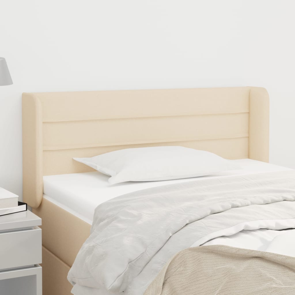 Κεφαλάρι με Πτερύγια Κρεμ 103x16x78/88 εκ. Υφασμάτινο