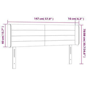 Κεφαλάρι με Πτερύγια Ανοιχτό Γκρι 147x16x78/88 εκ. Υφασμάτινο
