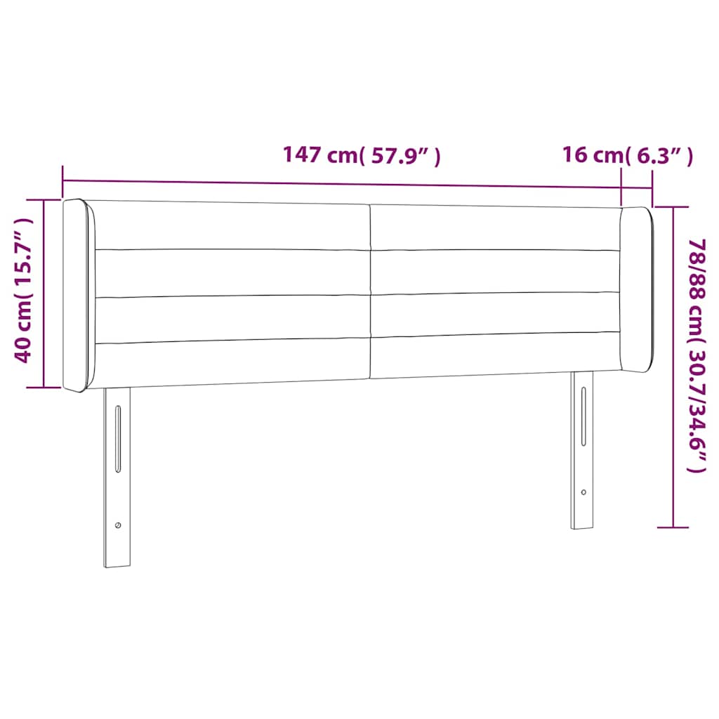 Κεφαλάρι με Πτερύγια Πράσινο 147x16x78/88 εκ. Υφασμάτινο