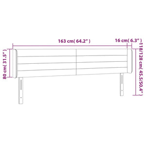 Κεφαλάρι με Πτερύγια Ανοιχτό Γκρι 163x16x78/88 εκ. Υφασμάτινο