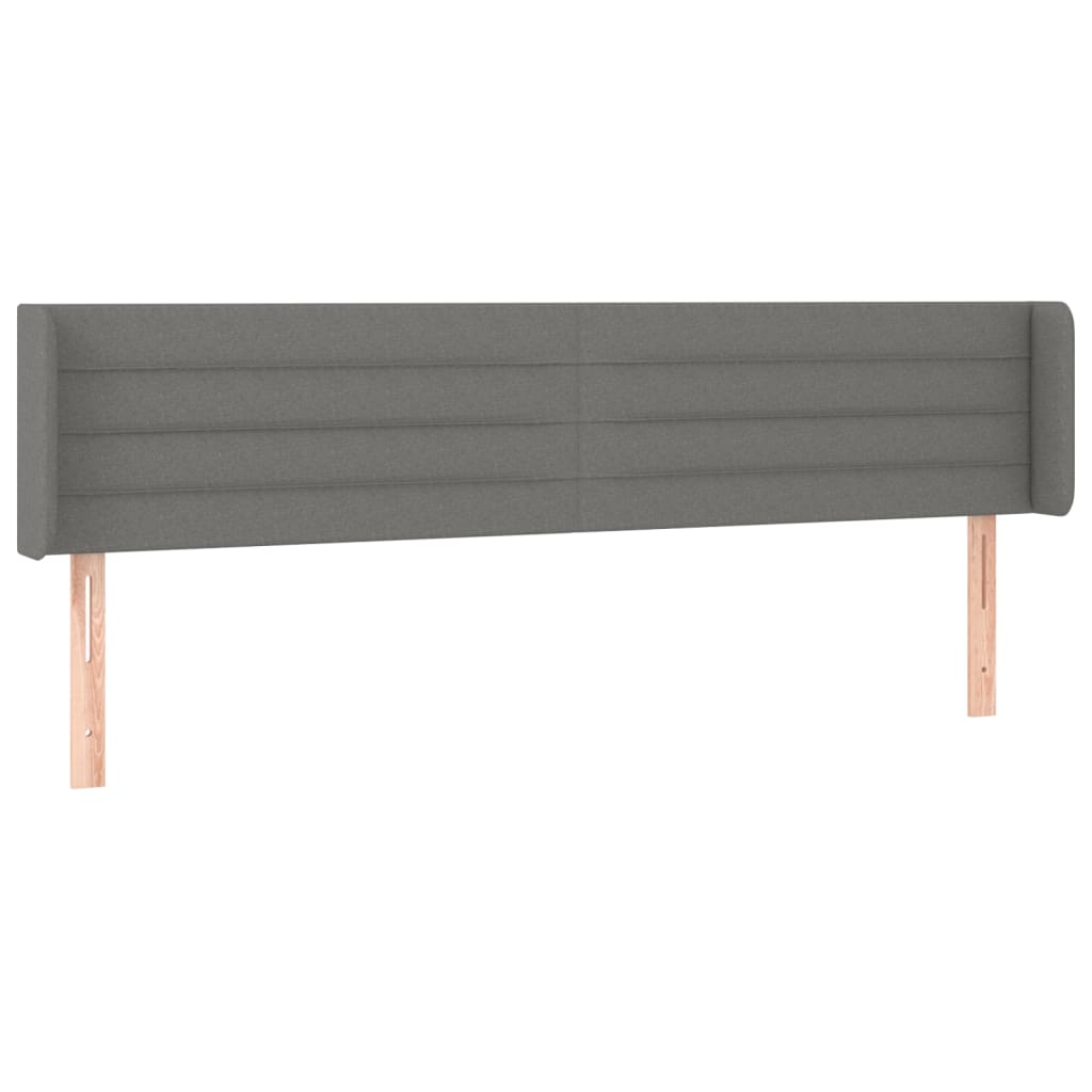 Κεφαλάρι με Πτερύγια Σκούρο Γκρι 163x16x78/88 εκ. Υφασμάτινο