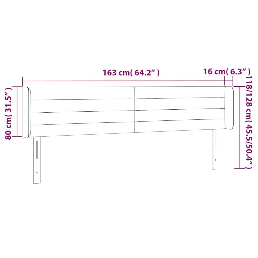 Κεφαλάρι με Πτερύγια Πράσινο 163x16x78/88 εκ. Υφασμάτινο