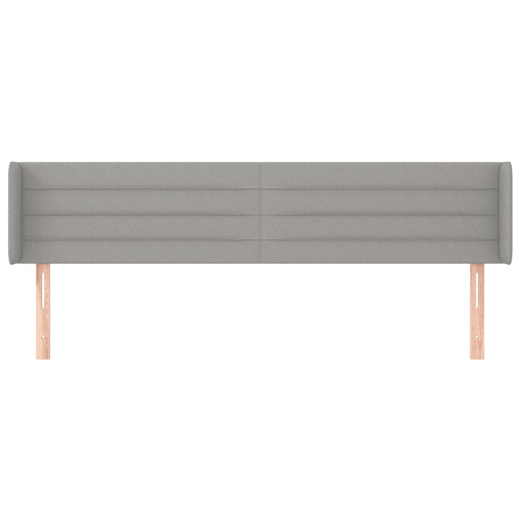 Κεφαλάρι με Πτερύγια Ανοιχτό Γκρι 183x16x78/88 εκ. Υφασμάτινο