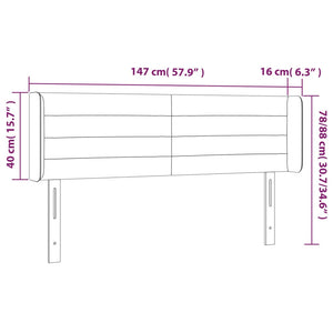 Κεφαλάρι με Πτερύγια Σκούρο Μπλε 147x16x78/88 εκ. Βελούδινο