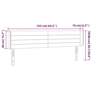 Κεφαλάρι με Πτερύγια Μαύρο 163x16x78/88 εκ. Βελούδινο