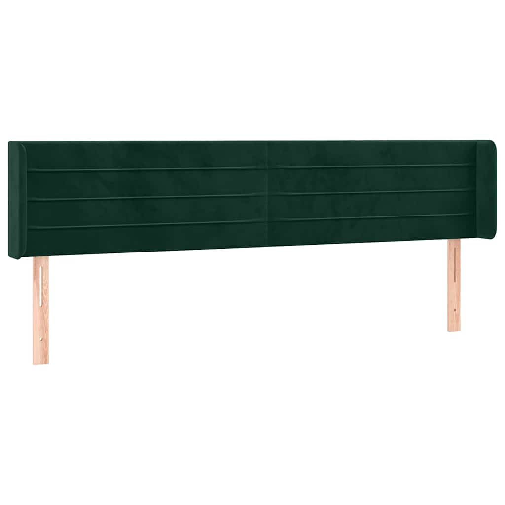 Κεφαλάρι με Πτερύγια Σκούρο Πράσινο 183x16x78/88 εκ. Βελούδινο
