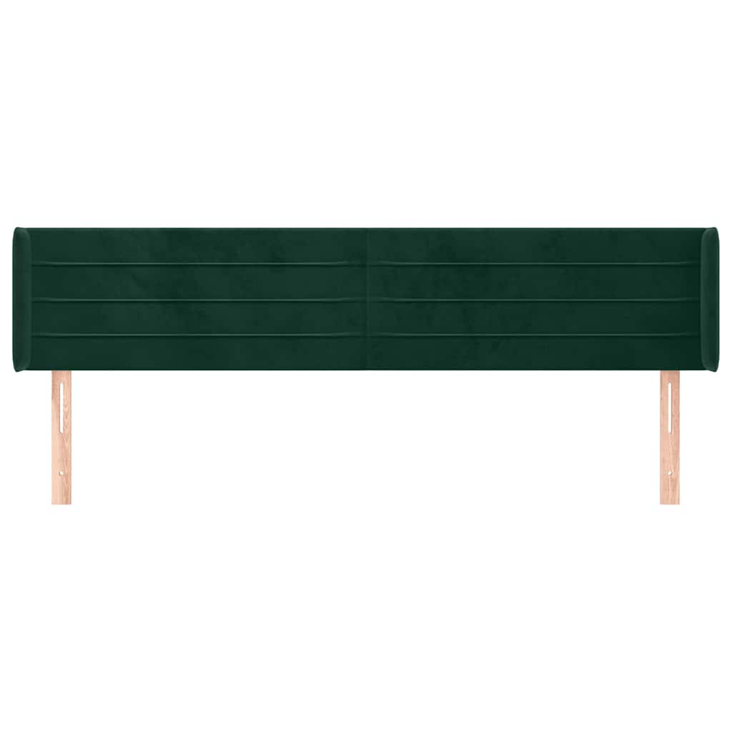 Κεφαλάρι με Πτερύγια Σκούρο Πράσινο 183x16x78/88 εκ. Βελούδινο
