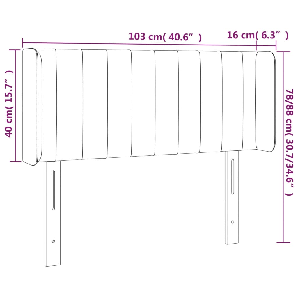 Κεφαλάρι με Πτερύγια Κρεμ 103x16x78/88 εκ. Υφασμάτινο - Pakobazaar