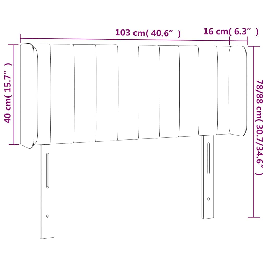 Κεφαλάρι με Πτερύγια Πράσινο 103x16x78/88 εκ. Υφασμάτινο