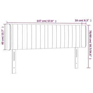 Κεφαλάρι με Πτερύγια Taupe 147x16x78/88 εκ. Υφασμάτινο