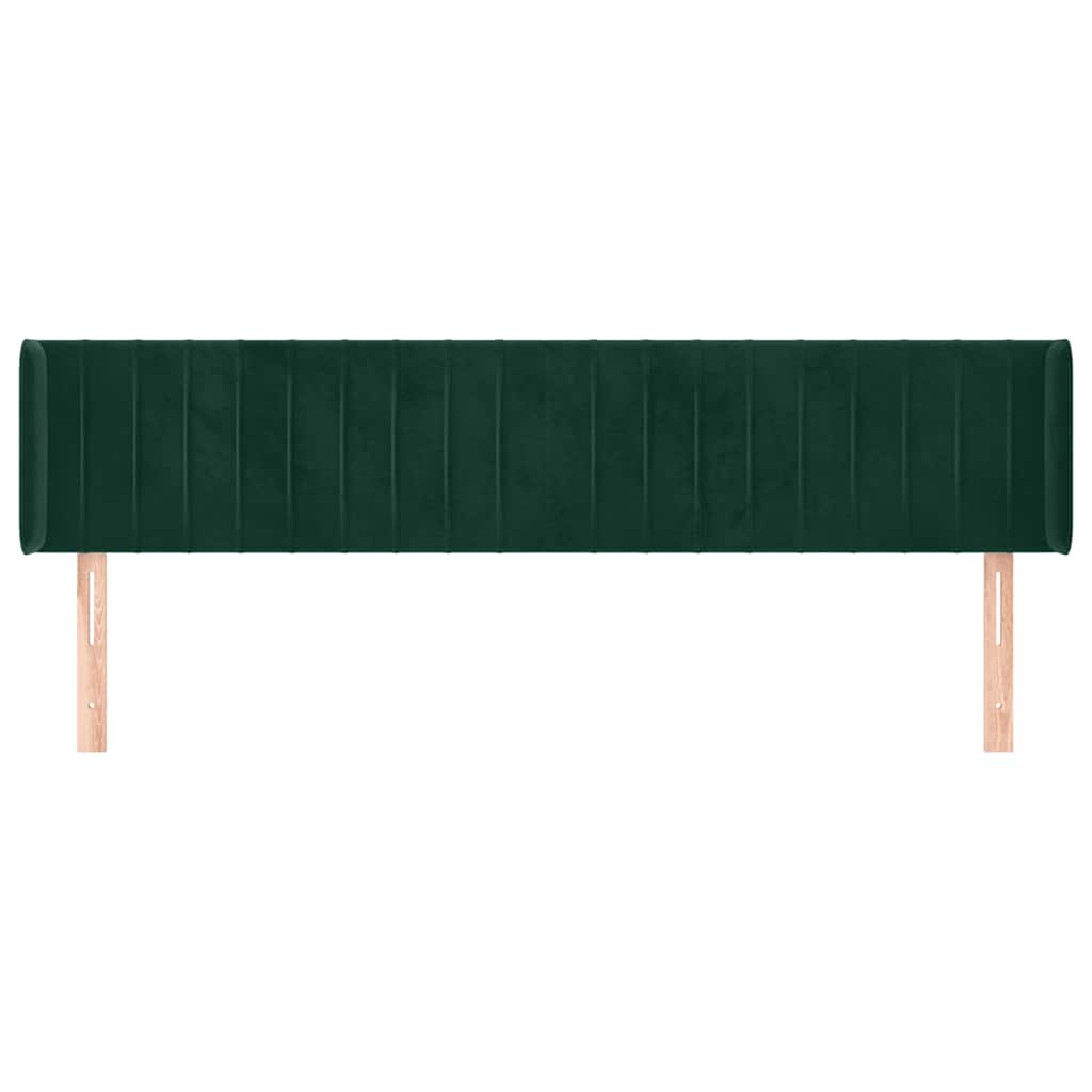 Κεφαλάρι με Πτερύγια Σκούρο Πράσινο 183x16x78/88 εκ. Βελούδινο