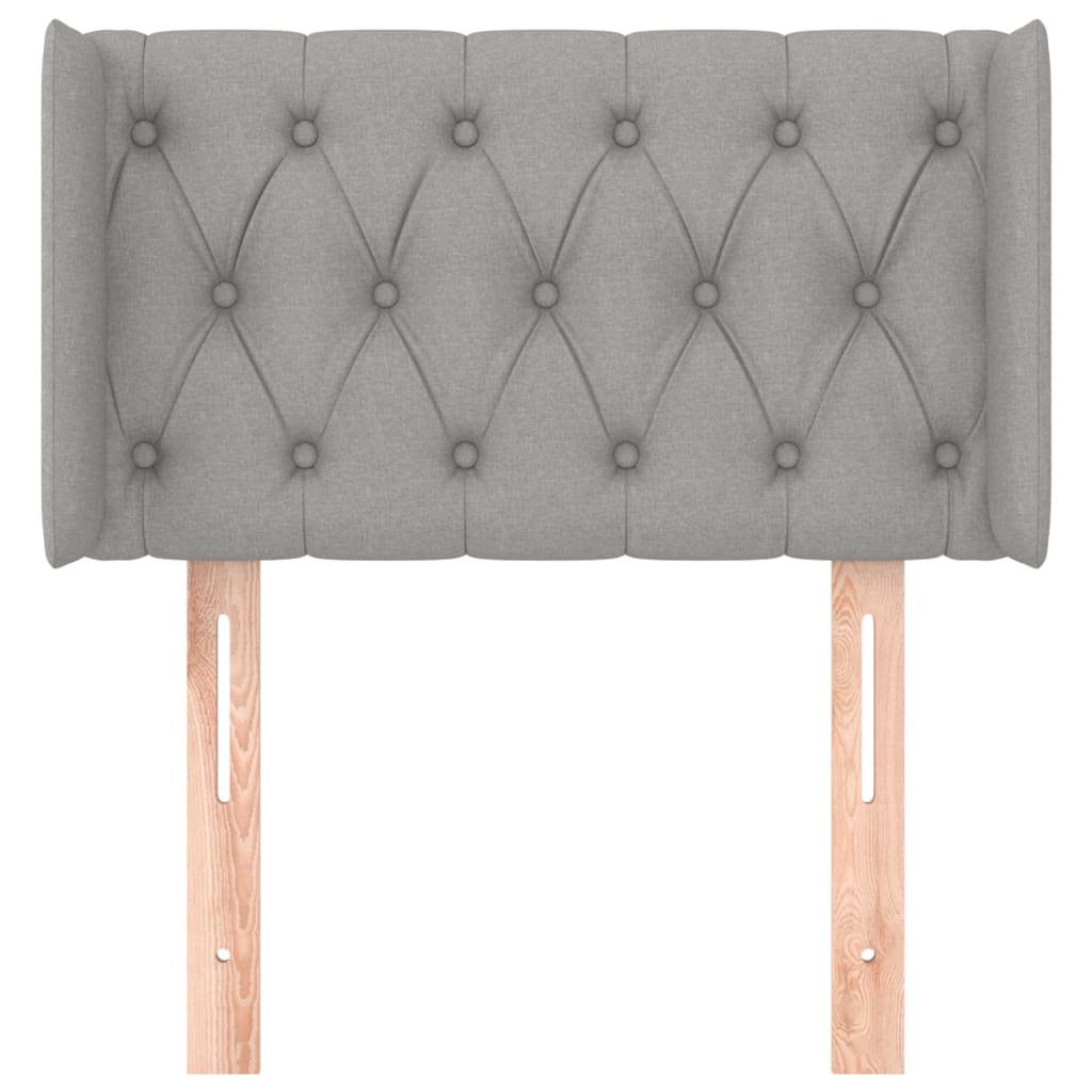 Κεφαλάρι με Πτερύγια Ανοιχτό Γκρι 83x16x78/88 εκ. Υφασμάτινο - Pakobazaar