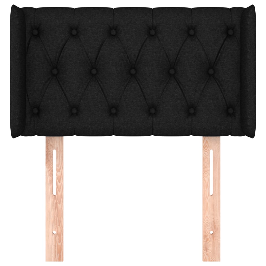 Κεφαλάρι με Πτερύγια Μαύρο 83x16x78/88 εκ. Υφασμάτινο