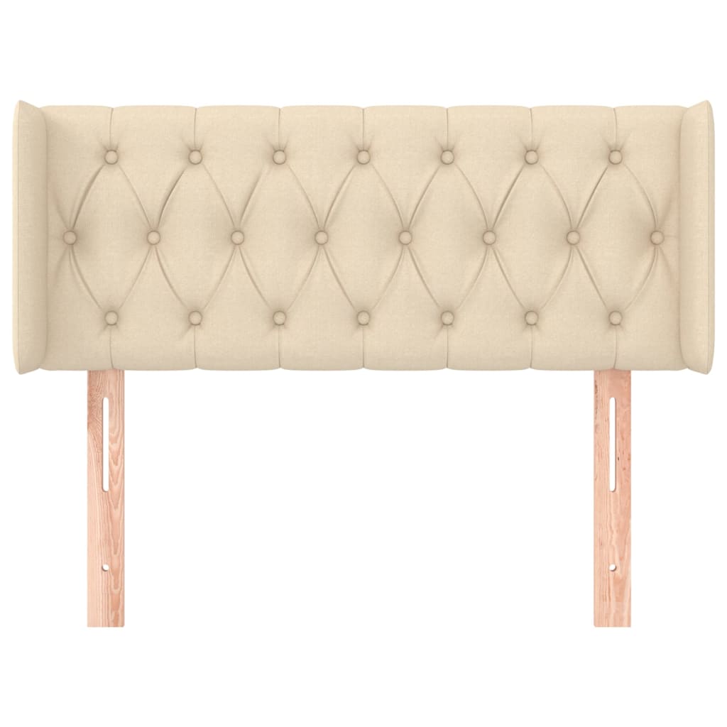 Κεφαλάρι με Πτερύγια Κρεμ 93x16x78/88 εκ. Υφασμάτινο