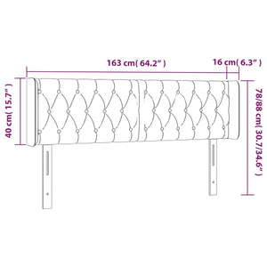 Κεφαλάρι με Πτερύγια Ανοιχτό Γκρι 163x16x78/88 εκ. Υφασμάτινο