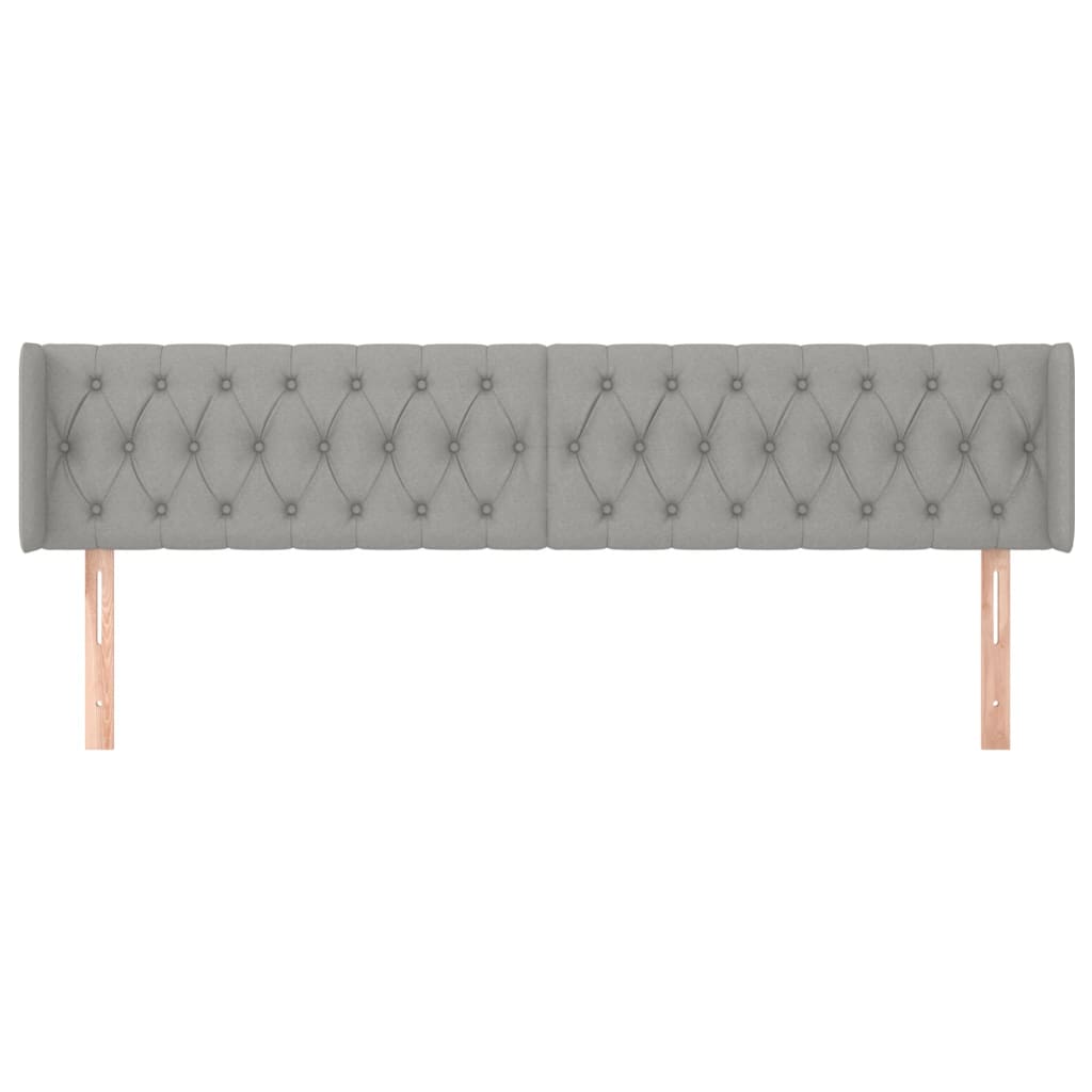 Κεφαλάρι με Πτερύγια Ανοιχτό Γκρι 183x16x78/88 εκ. Υφασμάτινο - Pakobazaar