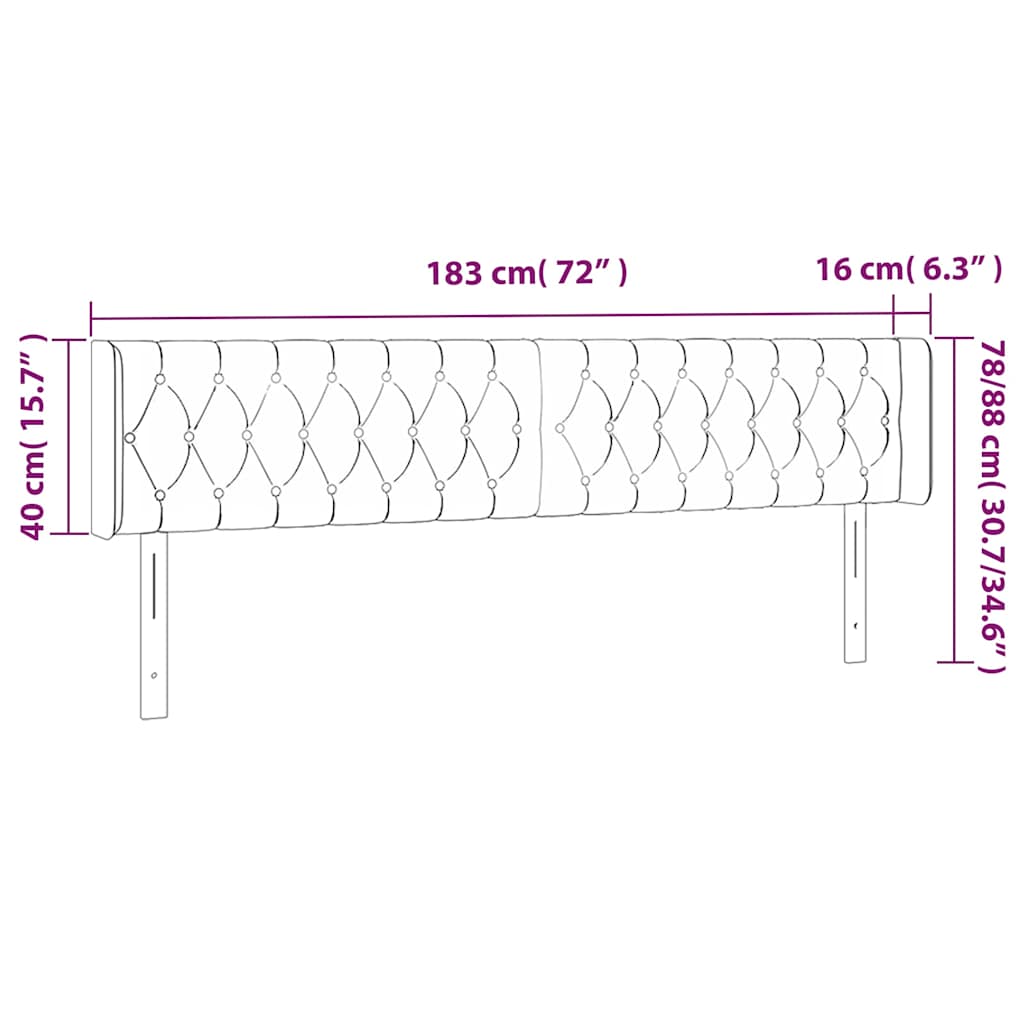 Κεφαλάρι με Πτερύγια Ανοιχτό Γκρι 183x16x78/88 εκ. Υφασμάτινο - Pakobazaar