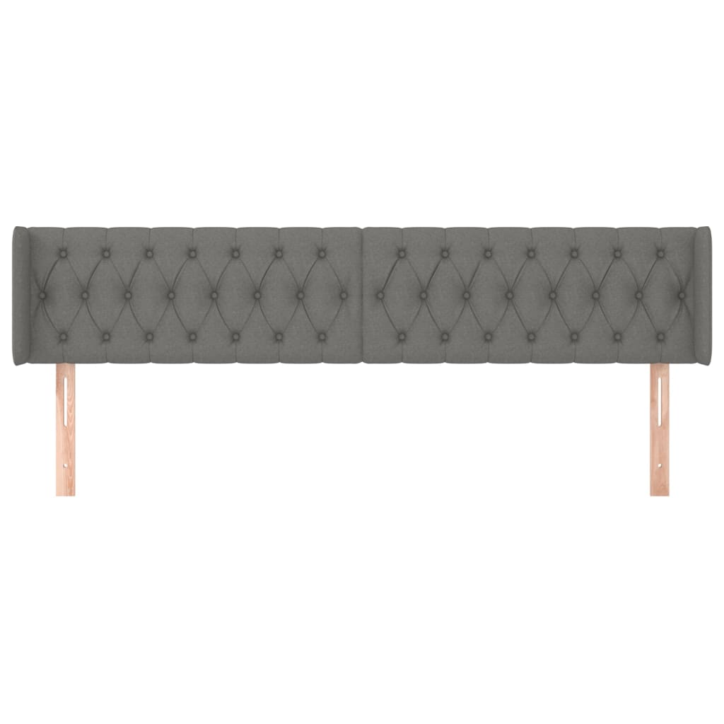 Κεφαλάρι με Πτερύγια Σκούρο Γκρι 183x16x78/88 εκ. Υφασμάτινο