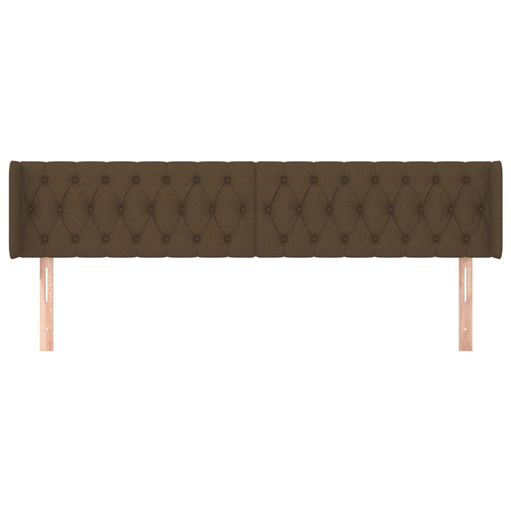 Κεφαλάρι με Πτερύγια Σκούρο Καφέ 183x16x78/88 εκ. Υφασμάτινο