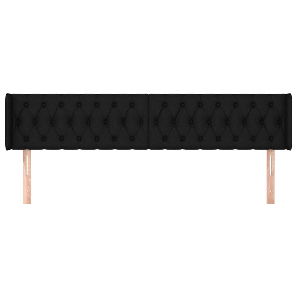 Κεφαλάρι με Πτερύγια Μαύρο 203x16x78/88 εκ. Υφασμάτινο