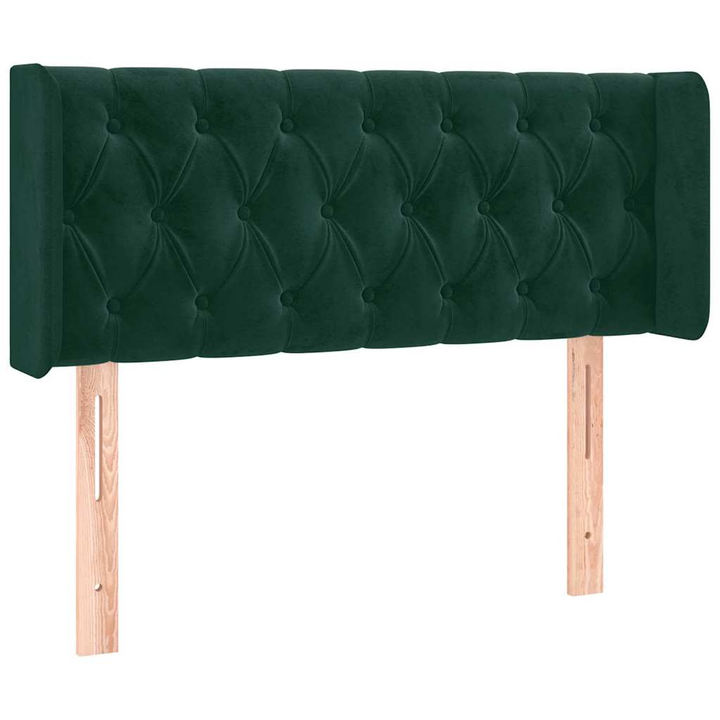 Κεφαλάρι με Πτερύγια Σκούρο Πράσινο 103x16x78/88 εκ. Βελούδινο