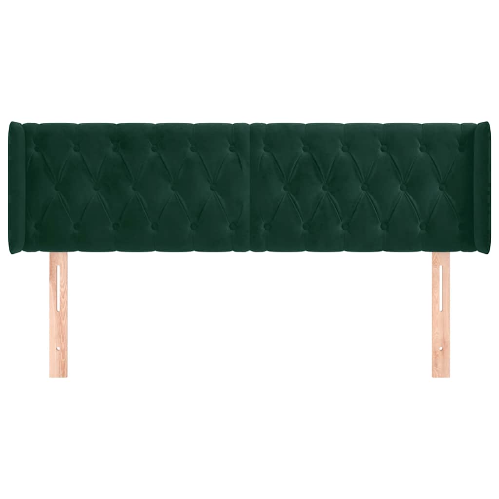 Κεφαλάρι με Πτερύγια Σκούρο Πράσινο 163x16x78/88 εκ. Βελούδινο