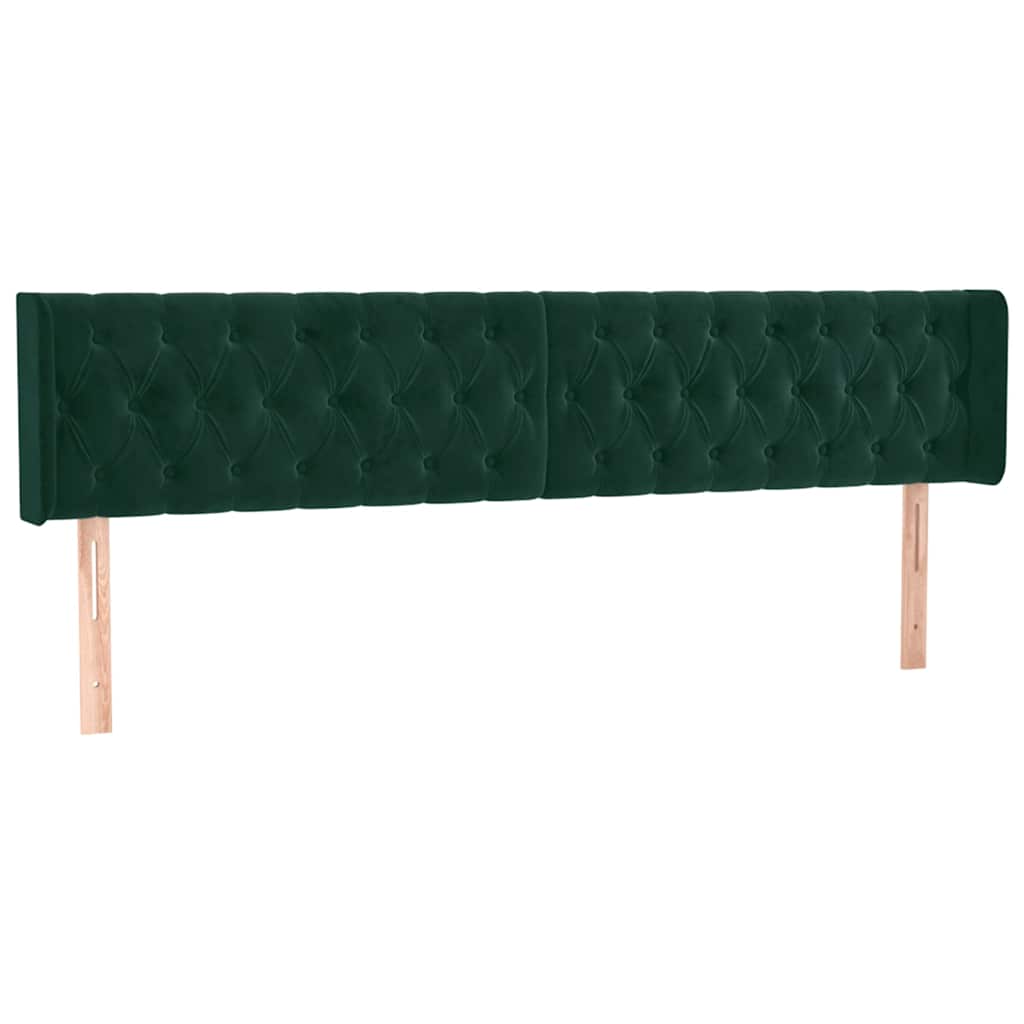 Κεφαλάρι με Πτερύγια Σκούρο Πράσινο 183x16x78/88 εκ. Βελούδινο