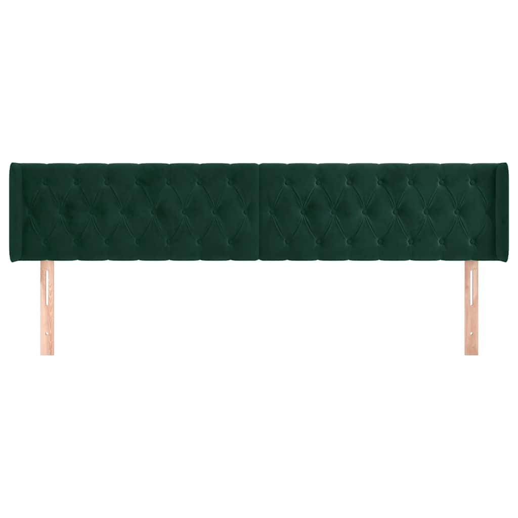 Κεφαλάρι με Πτερύγια Σκούρο Πράσινο 183x16x78/88 εκ. Βελούδινο