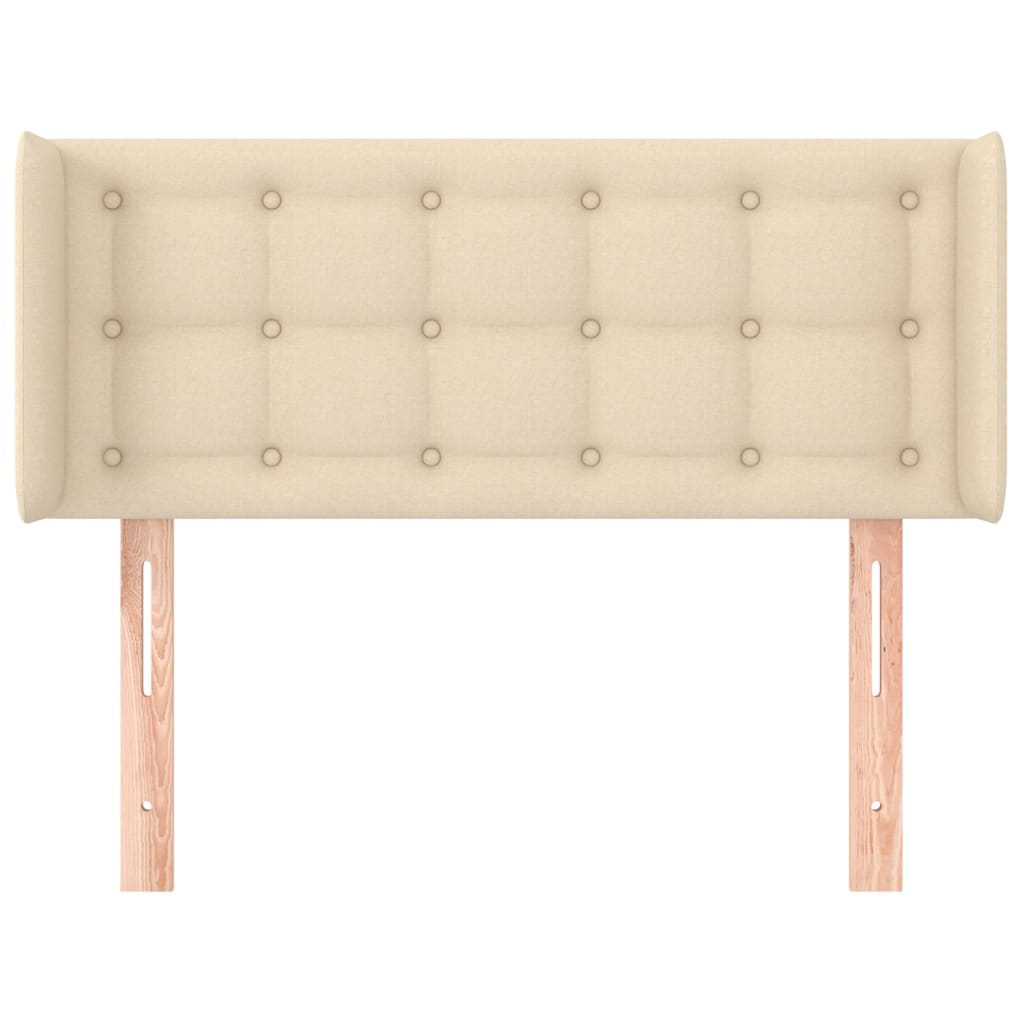 Κεφαλάρι με Πτερύγια Κρεμ 93x16x78/88 εκ. Υφασμάτινο