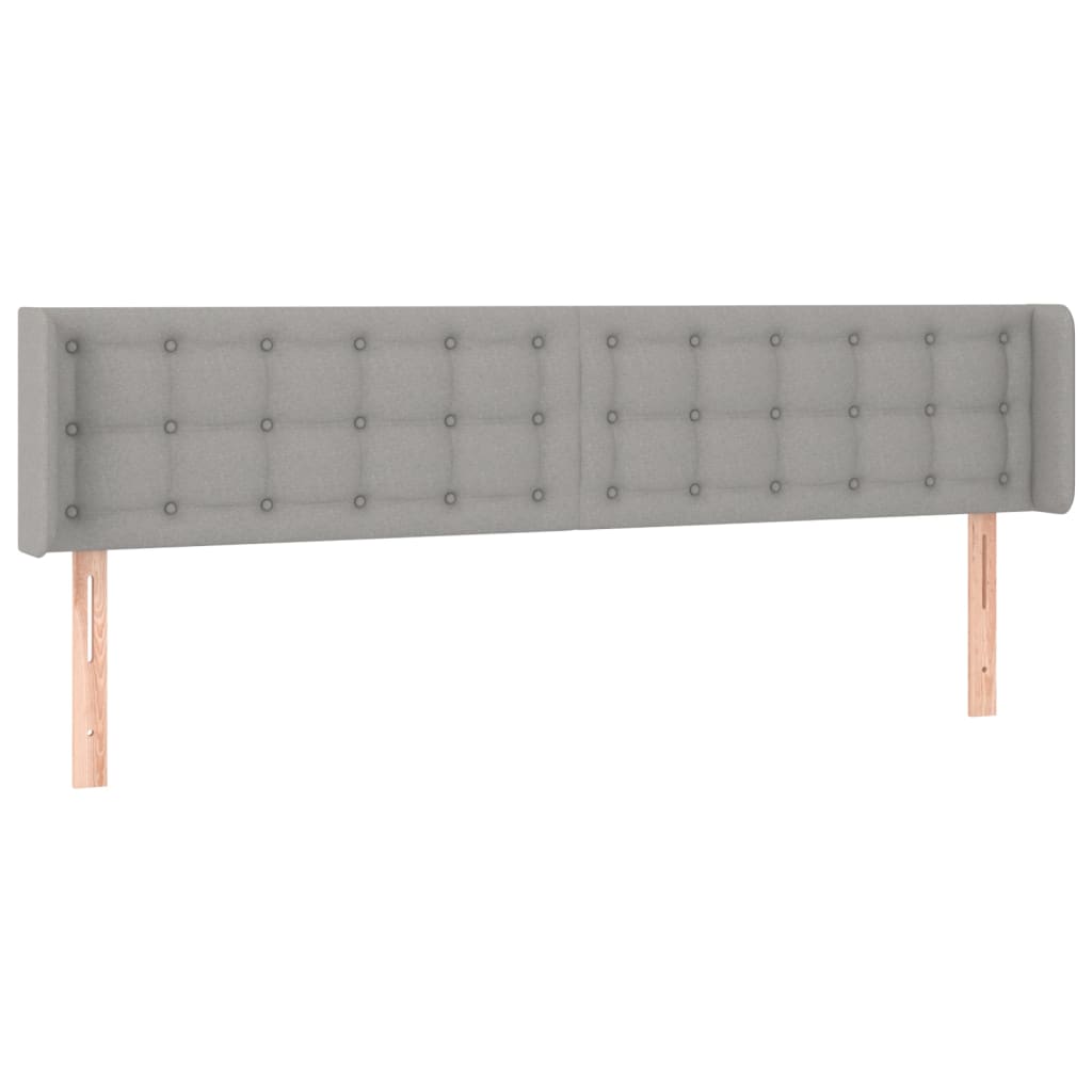 Κεφαλάρι με Πτερύγια Ανοιχτό Γκρι 163x16x78/88 εκ. Υφασμάτινο