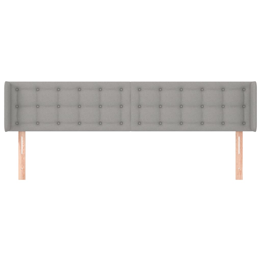 Κεφαλάρι με Πτερύγια Ανοιχτό Γκρι 163x16x78/88 εκ. Υφασμάτινο
